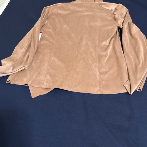 MOTE  Women's Lightweight Faux Suede Zip UP Jacket Size XL  Color TAN - Picture 6 of 11